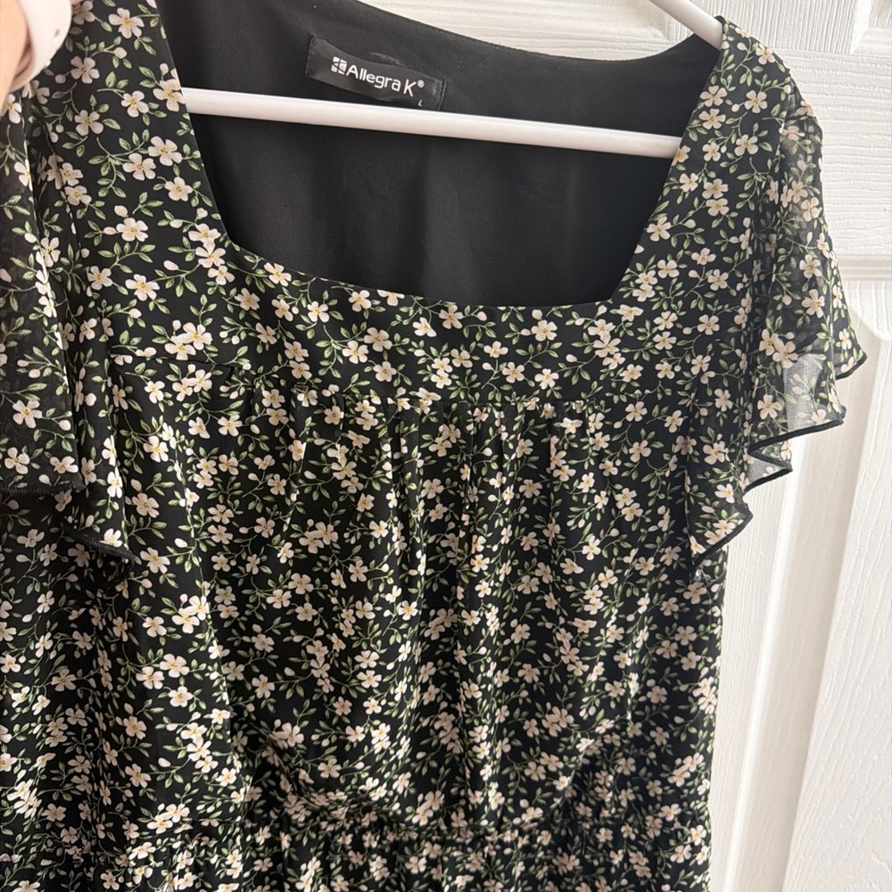 Allegra K Black Dress with White Accents